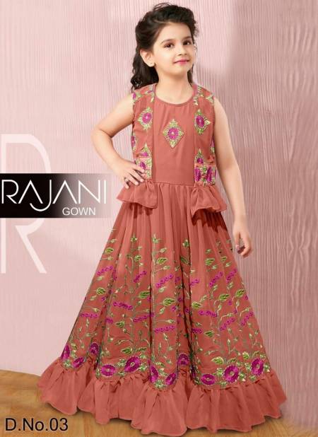 Brown RAJANI Heavy Wedding Wear Designer Kids Gown And Koti Collection RAJANI 3